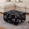 Funda de Sofá Rectangular Ottomana Estampada Transfronteriza Funda Cuadrada para Reposapiés de Sala de Estar Extraíble y Lavable Funda Elástica para Taburete