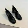 Otoño/Invierno 2026 Nuevo Estilo Británico Sencillos Tacones Altos Mocasines Slip-on Zapatos Individuales Versátiles Retro para Mujer Tacón Grueso