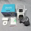 Câmera Icsee de Três Olhos e Três Telas para Exterior Alta Definição 9MP Rede Wifi Sem Fio Câmera de Monitoramento Remoto