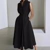 Vestido Feminino Moda Europeia e Americana Transfronteiriço Estampado Gola V Tendência de Rua Elegante Nobre Tamanho Plus