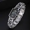 2025 Transfronterizo Nuevo Estilo Coreano Decorativo Pulsera Reloj para Mujer Esfera Cuadrada con Diamantes Reloj de Cuarzo Venta al por Mayor