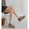 Moda Otoño 2026 Moda y Sencillez Perla Suela Gruesa Tendencia Aumenta Altura Suela Suave Punta Redonda Media Zapatilla para Mujer