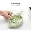 Caja de Jabón Creativa de Doble Capa Plástico Baño Escurridor Estante para Jabón Baño Soporte para Jabón Forma de Hoja Estante de Almacenamiento Caja de Jabón