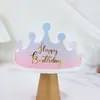 Celebridad de internet ins sombrero de cumpleaños plegable sombrero de cumpleaños para niños Corona Dorada tocado para adultos