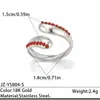 Anillo de Color Diamante Acero Inoxidable 304 Cruzado Lujo Ligero Francés Nicho Color Circonita Cúbica Acero de Titanio Pulsera Abierta No se Desvanece