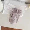 Meias Invisíveis Finas de Corte Baixo Estilo Coreano Florais Pequenos Simples Meias Cano Baixo Algodão Puro Antiderrapante Calcanhar Antiderrapante Meias Curtas