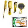 Oferta especial juego de 4 piezas de peine de espejo peine de tendón de res peine plegable constante peine de peluquería forma de espejo peine de imitación de cuerno