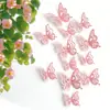 Adesivos de Parede Borboleta Oca 3 Camadas Transfronteiriços Adesivos Borboleta Estéreo 3D Adesivos Perolados DIY para Sala de Estar Decoração de Fundo de Casa