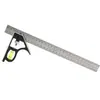 Regla de Ángulo Móvil Horizontal de Acero Inoxidable Regla de Ángulo Combinada Móvil Herramienta de Medición para Ingeniería Civil Regla Ajustable de 300 mm