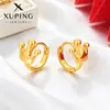 Brincos de Pressão Xuping Liga de Cobre Banhados a Ouro 24K para Mulheres, Brincos Argola Fashion Elegantes de Luxo Leve, Joias Personalizadas Coreanas