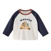 Camiseta de Manga Larga para Niños, Ropa Infantil Otoñal con Bloques de Color, Camiseta Básica Trendy Holgada para Niños Pequeños Estilo Otoño