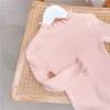 Suéter de Otoño/Invierno 2025 para Niñas Camiseta Básica Infantil Ajuste Delgado Suave Blanco con Volantes Jersey de Punto Ropa Infantil