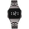 Nuevo reloj electrónico F91 con pantalla táctil LED y tira de acero metálico para mujer, reloj electrónico deportivo de moda nicho, resistente al agua y con LED.