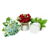 Flor de Simulación Nórdica Cuerda de Cáñamo Maceta Blanca Jarrón 6 Ramas 18 Flores Lirio Planta de Simulación Maceta Decoración del Hogar Maceta de Flores Artificiales