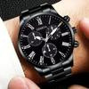 Reloj de Aleación para Hombre de Moda Ginebra Transfronterizo con Movimiento de Cuarzo de Tres Ojos Falsos, Venta al por Mayor para Negocios para Hombre, Estilo Casual de Negocios