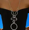 Moda Transfronteriza Líneas Geométricas Simples Gráficos Huecos Combinación de Collares Largos Colgantes Apilados Venta al por Mayor