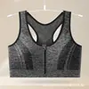 Sujetador Deportivo Transpirable de Talla Grande para Verano con Cierre Frontal para Correr Yoga Fitness Top Cruzado Color Sólido Ropa Interior