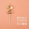 Vela Decorativa para Pastel de Fiesta de Cumpleaños Chapada en Oro Digital plateado Rosa Exquisita Vela Digital de Cumpleaños Mayoreo