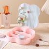 Flor con Caja de Almacenamiento Espejo de Princesa Hogar Caja de Almacenamiento de Cosméticos Espejo de Tocador Compartimento Dormitorio Estudiantil Espejo de Maquillaje