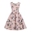 Comércio exterior AliExpress Vestido feminino estampado de manga curta com cadarço Vestido grande com balanço YY0008