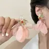 Aretes de Flores Dopamina Estilo Vacacional para Mujer Verano Dulce Elegante Combinan con Todo Aretes con Pin de Plata 925 de Sensación de Alta Gama