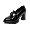 Zapatos de tacón alto con plataforma impermeables para mujer, tacón grueso, punta fina, estilo británico, zapatos pequeños de cuero, nuevo estilo otoño 2026, suela gruesa, cuero suave, zapatos de vestir