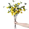 Árvore de Limão Simulada Popular Transfronteiriça 81cm Galho Único 6 Frutas Mudas de Limão Planta Verde em Vaso Decoração de Sala de Estar de Casa