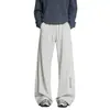Calças impermeáveis forradas com fleece para outono e inverno, calças de trabalho retas largas da moda masculinas para atividades ao ar livre, calças casuais grossas