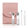 Cortador de unhas de aço inoxidável conjunto de quatro peças cortador de unhas simples portátil kit de manicure e limpador de ouvido loja de bem-estar