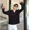 Sudadera de moda estilo americano para hombre, imitación de dos piezas, modelo nuevo 2026, a la moda y de alta gama, camiseta de manga larga con cuello redondo para hombre