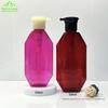 Garrafa Criativa de Loção Poligonal de 500ml, Conjunto Recarregável de Shampoo e Gel de Banho em Formato de Diamante de 300ml