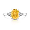Tiktok y Xiaohongshu Más Vendidos Anillo de Huevo de Paloma Cortado Flor de Hielo de Piedra Preciosa de Colores Moda Lujo Ligero Diamante de Alto Carbono Joyería Dropshipping