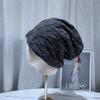 Chapéu Baotou Fino Preto Versátil Estilo Japonês Feminino Primavera e Outono ins Tricotado Popular na Internet Chapéu de Ladrilhos Empilhados Maré Verão