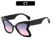 Nuevas gafas de sol retro de mariposa para mujer 2024 transfronterizas europeas y americanas ins celebridad de internet gafas lisas gafas de sol elegantes