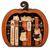 Rincón de Lectura de Halloween Popular de la Biblioteca Estante Adorno Fantasma Leyendo Pequeño Adorno de Madera Decoración de Regalo Festivo