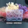 Molde de silicona para colgante de collar con gotas de cristal, para hacer joyas hechas a mano, con forma de rompecabezas cuadrado ovalado y agujeros.