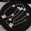 Cadena de Cintura de Metal Plateado con Acabado de Alta Gama, Cadena Mariposa Bohemia Vintage, Cinturón Y2K para Mujer, Combinada con Accesorios para Faldas