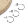 1 Pendientes de Acero Inoxidable con Galvanoplastia al Vacío Dorados Plateados en Forma de C Pendientes Colgante Colgante Accesorios para Joyería DIY