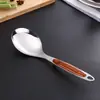 Juego de Cuchara y Espátula de Acero Inoxidable 3cm No Magnético Espátula de Cocina para el Hogar Mango Largo Cuchara para Sopa Espátula para Sopa Utensilios de Cocina para Cocinar
