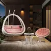 Cadeira de Cesto Suspensa para Exterior, Cadeira Baloiço Ninho de Pássaro para Casa, Cadeira de Rattan, Baloiço Duplo para Jardim, Rede de Descanso para Interior, Sofá Preguiçoso para Varanda