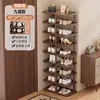 Zapatero para la entrada, diseño de múltiples niveles para uso doméstico, adecuado para apartamentos de alquiler y dormitorios, una solución práctica para almacenar zapatos, zapatero pequeño y estrecho, fácil de montar