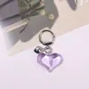 Llavero Colgante para Bolsa de Corazón con Lazo 3D de Acrílico Transparente, Versátil, Multicolor, Dulce y Sencillo para DIY