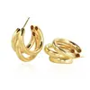Pendientes Geométricos Transfronterizos Europeos y Americanos, Pendientes Lisos Huecos Geométricos Estilo Retro Ins, Joyería Personalizada al por Mayor