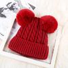 Chapéu feminino inverno adulto forrado com fleece par bola de pelo chapéu de lã pullover chapéu coreano fofo chapéu para frio chapéu de tricô quente personalizado