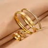 Conjunto de 4 Peças de Pulseiras Cravejadas com Diamantes, Best-Seller Transfronteiriço Europeu e Americano, Ouro 18K de Alto Padrão, Fashion, Versátil e Não Desbota
