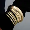 Joyería Transfronteriza Europea y Americana Nicho Tendencia Diseño Geométrico Curvo Exagerado Pulsera Abierta Conjunto Pulsera