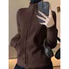 Chamarra de Yoga con Forro de Polar Otoño Invierno Cuello Alto Cremallera Ropa de Fitness Adelgazante Calidez Top Deportivo Manga Larga Chamarra de Running