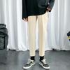 Calça de terno primavera calça masculina reta estilo Hong Kong calça cropped versátil casual calça de terno solto calça moderna skinny calças masculinas calças masculinas