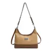 Bolso de Hombro Tejido Color Block Estilo Chanel para Mujer, Nuevo 2026 Versátil Elegante Bolso Dumpling con Correa de Hombro de Cadena