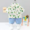 Ropa infantil camisa de dibujos animados para niño traje de verano nuevo de verano para niños pequeños guapo bebé manga corta